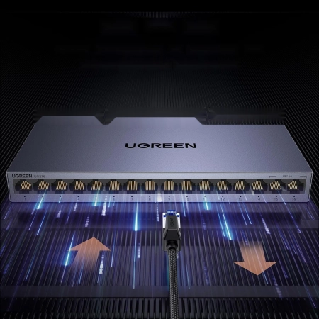 UGREEN CM739 Przełącznik sieciowy LAN 16 portów 1000 Mb/s  izolacja portów