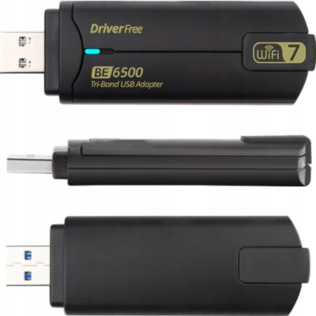 KARTA SIECIOWA ADAPTER WiFi 7 6E BE6500 TRI-BAND 6GHz ANTENY 6500Mb/s WPA3