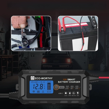 ECO-WORTHY EPA1205L Ładowarka akumulatorów  LiFePO4 12V 5A do samochodu