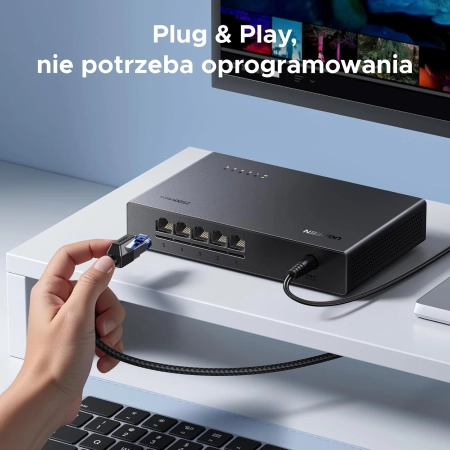 Przełącznik LAN UGREEN CM953 2.5G 5 portów niezarządzany do NAS i WiFi 6