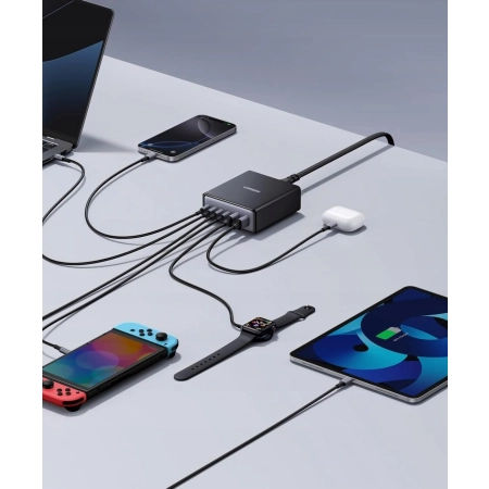 UGREEN Ładowarka USB C 100 W, 6-portowa stacja ładująca, 65 W