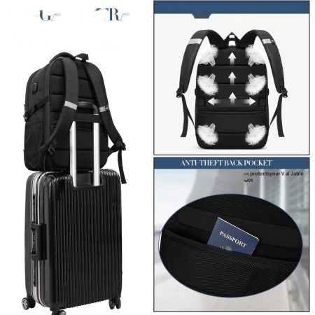 Bardzo duży plecak na laptop 55L USB 18.4