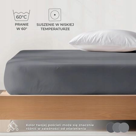 Prześcieradło Dreamzie Jersey ciemnoszary 120x200 cm bawełna organiczna