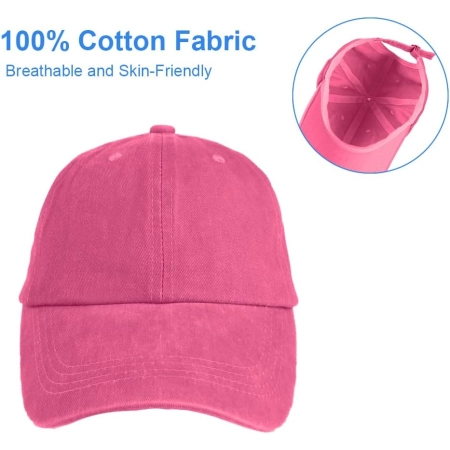 Czapka Aomig vintage dad cap A-czerwony unisex 100% bawełniany denim