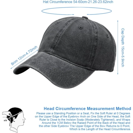 Czapka Aomig Dad Cap Szary Denim 100% Bawełna Regulowana Unisex Vintage