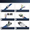 Wtyk RJ45 Cat7 Beznarzędziowy 10Gbps Ekranowany 2 szt