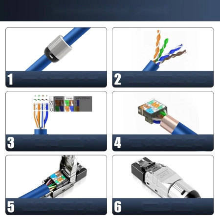 Wtyk RJ45 Cat7 Beznarzędziowy 10Gbps Ekranowany 2 szt