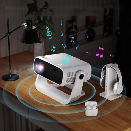 Projektor WIELIO Full HD 1080P 4K WiFi Bluetooth 5.2 Cichy 30dB 120°