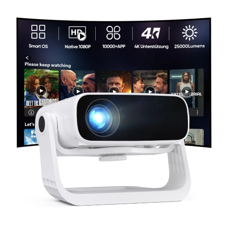 Projektor WIELIO Full HD 1080P 4K WiFi Bluetooth 5.2 Cichy 30dB 120°