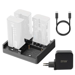 Ładowarka ZITAY NP-F 4-kanałowa szybkie ładowanie USB-C PD do Sony NP-F