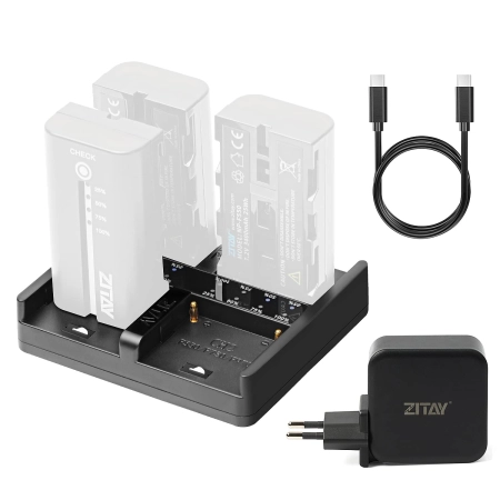 Ładowarka ZITAY NP-F 4-kanałowa szybkie ładowanie USB-C PD do Sony NP-F