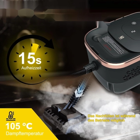 Ręczna myjka parowa, 2500 W, wysokociśnieniowa myjka parowa