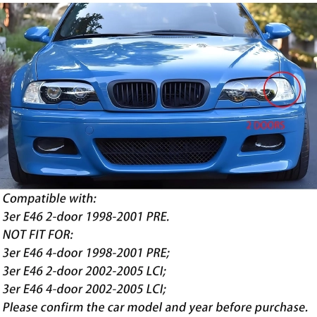 Nerka BMW E46 kratka chłodnicy czarna pasuje do serii 3 A347