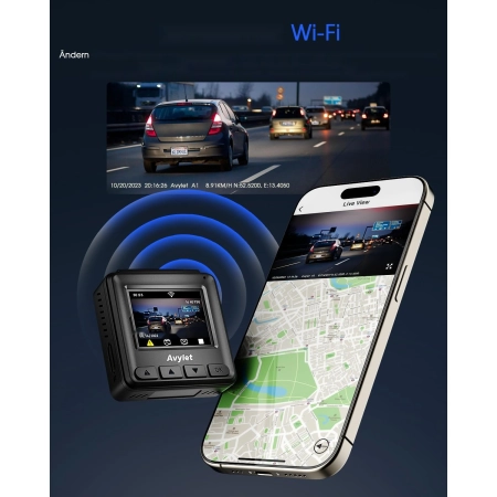 Kamera Samochodowa Avylet 2K WiFi GPS IPS 150 WDR Night Vision