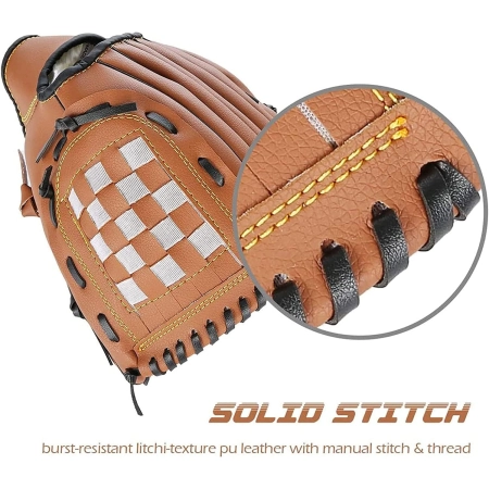 LeapBeast Prawa ręka rękawice baseballowe – rękawice softball z piłką, dla