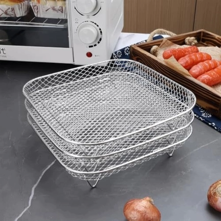 STOJAK NA FRYTKOWNICĘ POTRÓJNY KWADRATOWY STAL NIERDZEWNA 304 stalowy