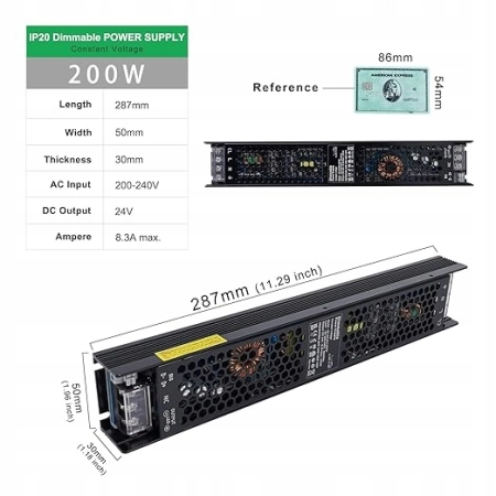 REYLAX Transformator LED Ściemnialny 12V 200W 16,7A