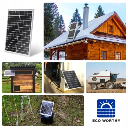 ECO-WORTHY Panel słoneczny 25 W, 12 V,