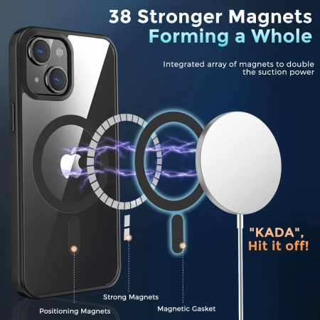 Etui ochronne Colala do iPhone 15 przezroczyste magnetyczne smukłe