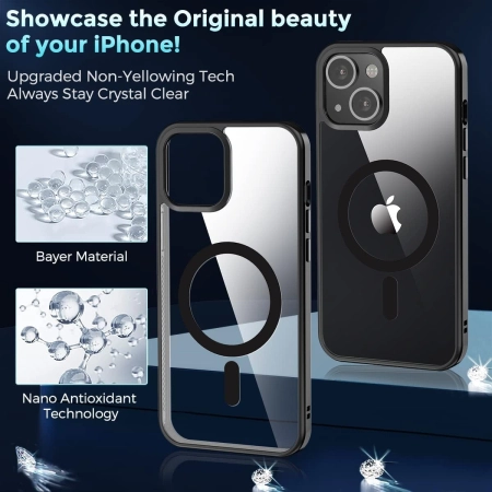 Etui ochronne Colala do iPhone 15 przezroczyste magnetyczne smukłe