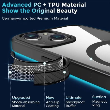 Etui ochronne Colala do iPhone 15 przezroczyste magnetyczne smukłe