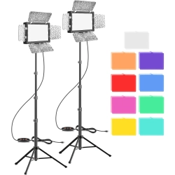 Lampa wideo EMART LED ściemniana z 9 filtrami kolorowymi 5500K 66 LED