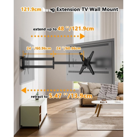WHYFONE WF9427 Regulowany Uchwyt TV 121 cm Wytrzymałe Ramię Z Obrotem