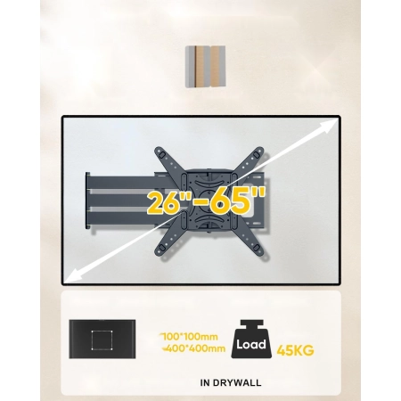 WHYFONE WF9427 Regulowany Uchwyt TV 121 cm Wytrzymałe Ramię Z Obrotem