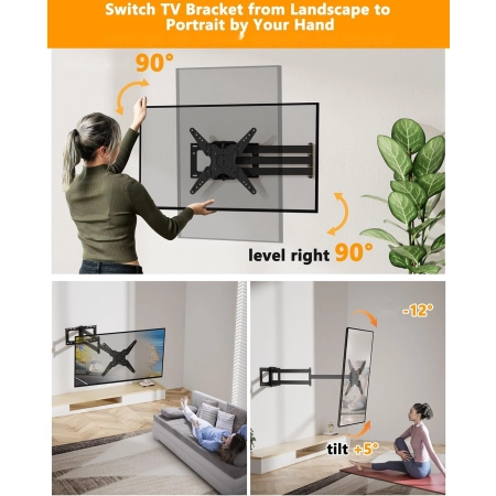 WHYFONE WF9427 Regulowany Uchwyt TV 121 cm Wytrzymałe Ramię Z Obrotem