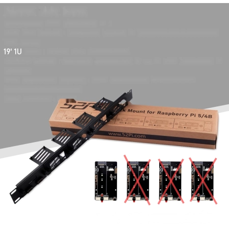 Uchwyt GeeekPi 1U Raspberry Pi 5 1x PCIe do SSD pod 19-calowy stelaż