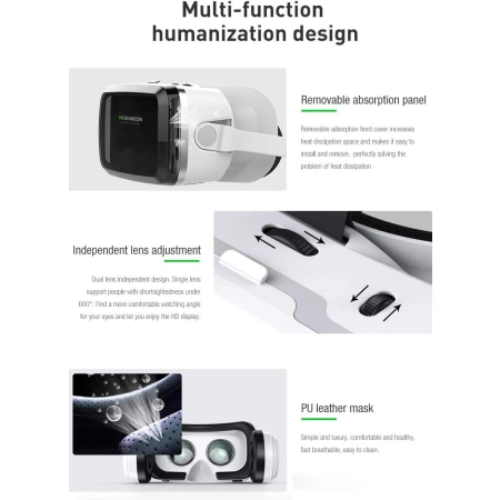 Shinecon OKULARY VR 3D DO TELEFONU BLUETOOTH GOGLE WIRTUALNE