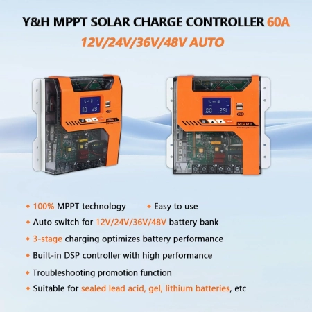 Regulator solarny Y&H MPPT MPPT-40A 40A 12V-48V wejście PV 150V DC