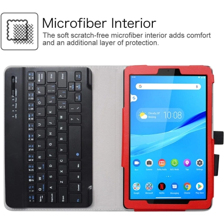 Etui LiuShan Lenovo Tab M8 FHD czerwone skóra PU 8-calowy odłączana