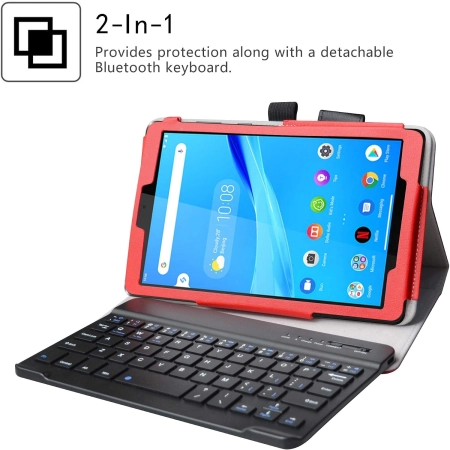 Etui LiuShan Lenovo Tab M8 FHD czerwone skóra PU 8-calowy odłączana