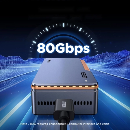 Obudowa SSD Ugreen M.2 NVMe Thunderbolt 5 80 GB/s aktywne chłodzenie