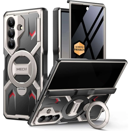 Etui TONGATE Galaxy Z Fold 7 Szary magnetyczny stojak 360 stopni MagSafe