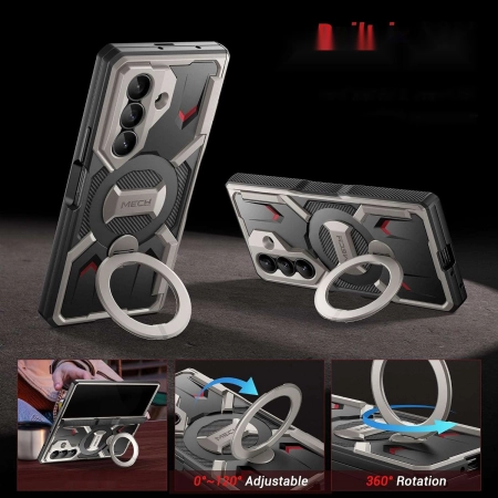 Etui TONGATE Galaxy Z Fold 7 Szary magnetyczny stojak 360 stopni MagSafe