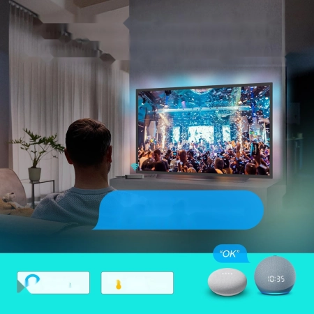 Podświetlenie AVATTO HDMI 2.0 Sync Box RGBIC LED 3,8 m Alexa Google 55-65