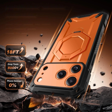 Etui Tongate iPhone 17 Pro pomarańczowy magnetyczny stojak 360