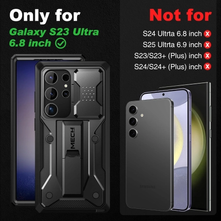 Etui TONGATE Samsung Galaxy S23 Ultra Czarny Osłona Aparatu z Podpórką