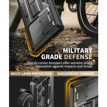 Etui TONGATE Samsung Galaxy S23 Ultra Czarny Osłona Aparatu z Podpórką