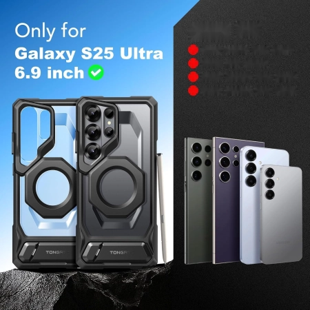Etui Tongate Samsung Galaxy S25 Ultra Czarny magnetyczne z MagSafe