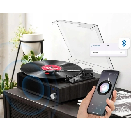 GRAMOFON WINYLOWY FYDEE A6 GŁOŚNIK BLUETOOTH AUX VINTAGE RCA OUT RETRO RTV
