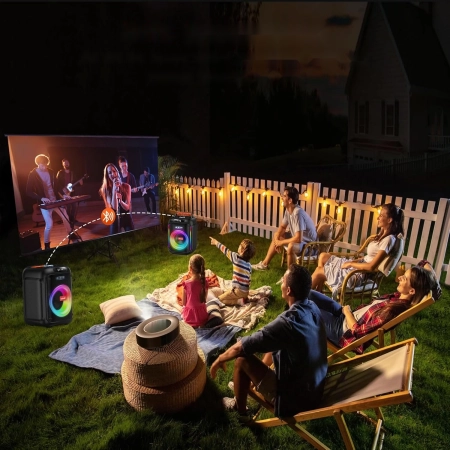 MicQutr ZESTAW KARAOKE MOCNY GŁOŚNIK DWA MIKROFONY ZESTAW NA DOMÓWKĘ