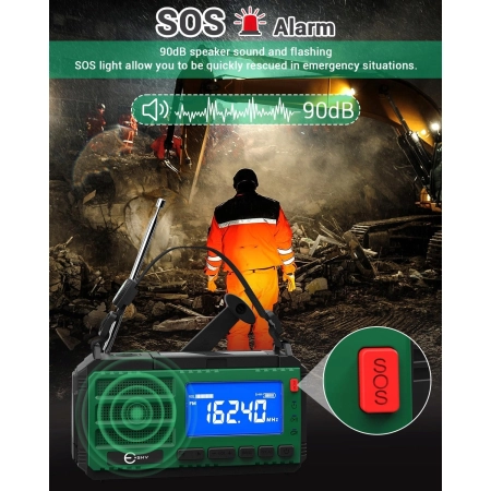 RADIO KORBOWE ESKY 10000MAH AM FM NOAA LATARKA SOLARNA KOMPAKTOWE SOS