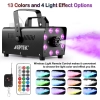 Wytwornica dymu AGPtEK 8 diod LED 13 kolorów RGB efekt 500 W