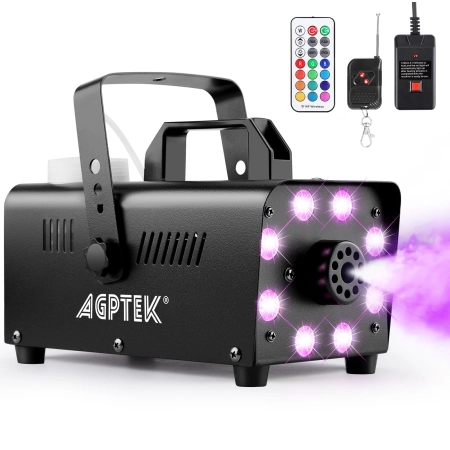 Wytwornica dymu AGPtEK 8 diod LED 13 kolorów RGB efekt 500 W