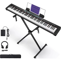 Starfavor Pianino Cyfrowe 88 Klawiszy Semi Weighted Keyboard Ze Stojakiem