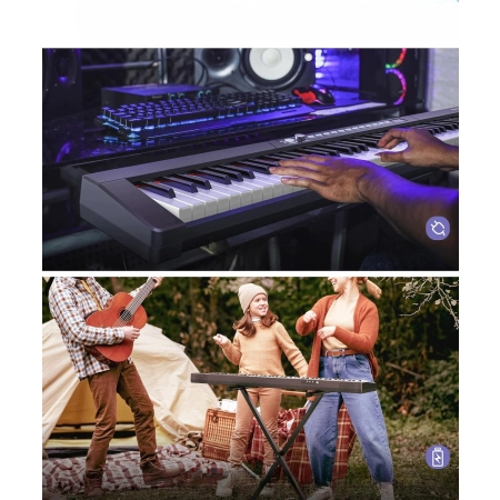 Starfavor Pianino Cyfrowe 88 Klawiszy Semi Weighted Keyboard Ze Stojakiem