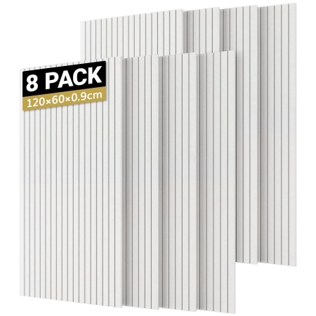 Panele akustyczne TONOR 8 Pack Białe 120x60x09cm Samoprzylepne Dekoracyjne